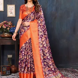 DIVASTRI Floral Zari Silk Cotton Saree-picture-13