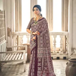 Chandbaali Ajrak Printed Pure Cotton Bagru Saree-picture-13