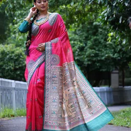 Divyadham Textiles Warli Pure Silk Saree-image-61