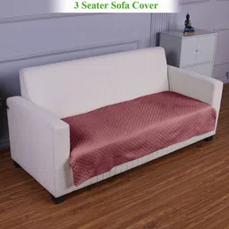HOKIPO Self Design Quilted 3 Seater Sofa Cover Seat Mat, Mauve Pink-image-91