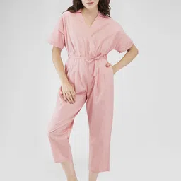 Iti Women Cotton Shirt Collar Culotte Jumpsuit-picture-44