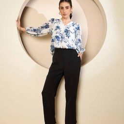 Antheaa Women Smart Straight Fit High-Rise Trousers-image-99