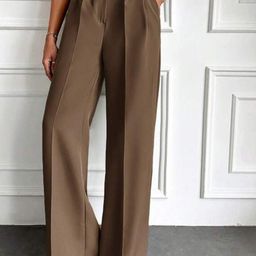BROADSTAR Women Smart Loose Fit High-Rise Easy Wash Pleated Trousers-picture-27