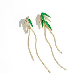 VAGHBHATT Leaf Shaped Drop Earrings image 2