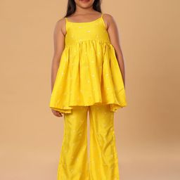 The Mini Trunk Girls Floral Embroidered Kurta with Palazzo-image-61