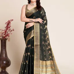 DIVASTRI Woven Design Zari Silk Blend Saree-image-65