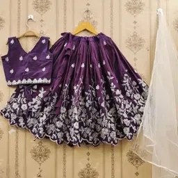 D9 KIDS Girls Embellished Ready to Wear Lehenga & Blouse With Dupatta-48