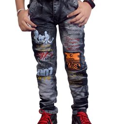 KUNDAN Boys Printed Light Fade Mid-Rise Stretchable Jeans-image-78