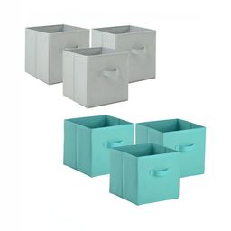Aura Green Set of 6 Regular Square Foldable & Multipurpose Wardrobe Storage Box Organizer-44