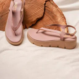 Indifeet Women Platform Heel Sandals with Buckles-20