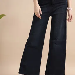 Mast & Harbour Women Comfort Wide Leg High-Rise Light Fade Stretchable Jeans-picture-11