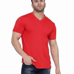 BEYOU FASHION Men Solid V-Neck Cotton Slim Fit T-shirt-picture-30