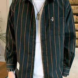StyleCast Men Spread Collar Long Sleeves Striped Regular Fit Casual Shirt-image-34