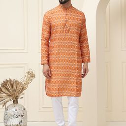 SOJANYA Men Printed Regular Pure Cotton Kurta with Churidar-picture-19
