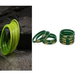 SOMIL Set of 20 Green Alloy Artificial Stones & Beads Bangles-image-95