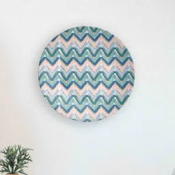 quirk india MulticolouredBlue Cream Abstract Decorative Ceramic Wall Plate-picture-41