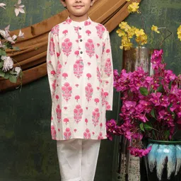 SAKA DESIGNS Boys Ethnic Motifs Printed Regular Pure Cotton Kurta with Pyjamas-15