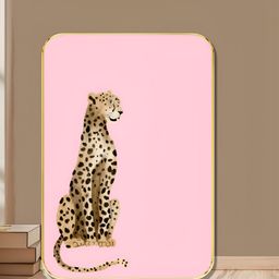 Myntra Elegant Homes Pink & Brown Cheetah Wooden Wall Art-image-48