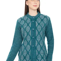 HAUTEMODA Women Woollen Embroidered Cardigan Sweater-image-11