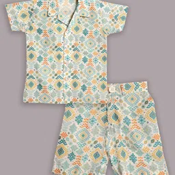 Aj DEZInES Boys Printed Short Sleeves Pure Cotton Shirt With Shorts-image-77