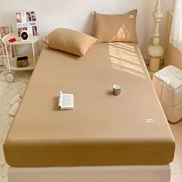 JC HOME Camel Brown 140 TC King Bedsheet Set 1.80m x 2.00m-picture-3