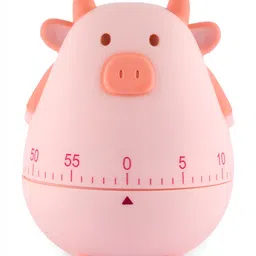 COMICSENSE Pink Textured Animal Shaped Contemporary Alarm Clock-15