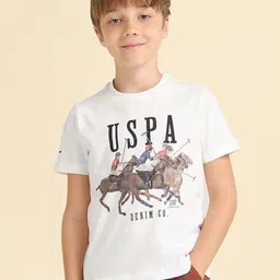 U.S. Polo Assn. Kids Boys Graphic Printed Round Neck Cotton Regular Fit T-shirt-picture-39