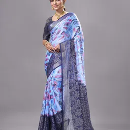 NIRMAL CREATION Abstract Printed Saree-picture-3