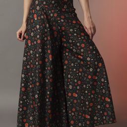 CORSICA Women Floral Printed Cotton Flared Palazzos-image-44