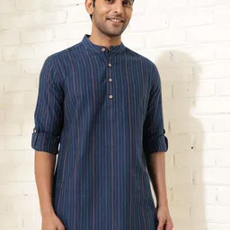 Fabindia Men Striped Flared Sleeves Kurta-image-91