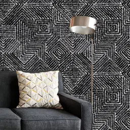 ArtzFolio Printed UV-Resistant Anti-Bacterial Black Geometric Patches Peel & Stick Wallpaper-image-84