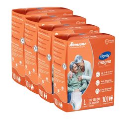 Dignity Set Of 4 Magna Pant Style Adult Diapers - L- 10 Pcs Each-image-99