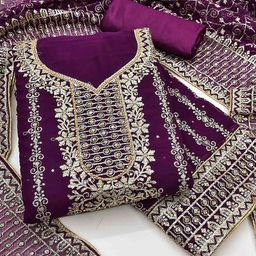 Blissta Embroidered Unstitched Dress Material-image-89