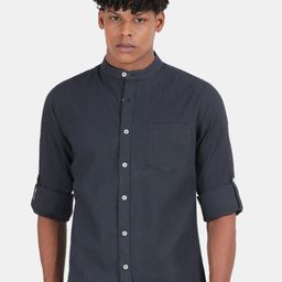 Blu MNKY Men Smart Slim Fit Casual Shirt-image-52