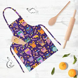 ArtzFolio Purple & Yellow Printed Pure Cotton Apron-32