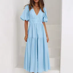 HERE&NOW Flared Sleeve Maxi Dress-picture-23
