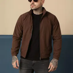 VOXATI Men Brown Polyester Jacket-image-54