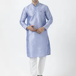 DEVOILER Men Regular Dupion Silk Kurta with Pyjamas-3
