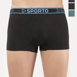 Sporto by Macho Pack Of 4 Super Combed Cotton Mid-Rise Short Trunks-picture-48