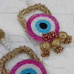 Sellplus 2-Pcs Pink & Blue Evileye Toran Wall Hangings-35