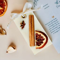ENCEBIENCE Off White & Brown Bees Wax Closet Freshener Bar-Cinnamon Orange-image-80