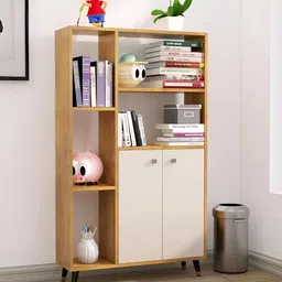 HEXA RED Beige & White Moisture & Termite Resistant Free Standing Book Shelf-17