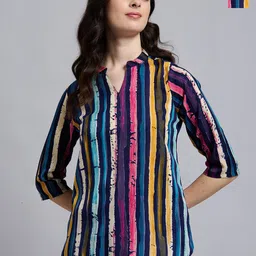 THE FAB FACTORY Women Pack of 2 Striped Shirt Style Top-picture-20