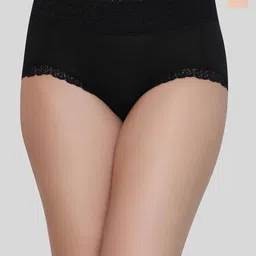Glamoras Pack Of 2 High-Rise Seamless Lace Trim Hipster Briefs GL-LACEPANTY-463-BL-BG-image-55