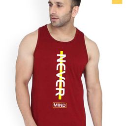 SLOWLORIS Pack Of 2 Printed Round Neck Bio-Wash Cotton Gym Vests-picture-19