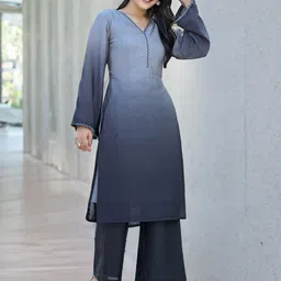 KSUT Grey Silk Blend Kurta Sets-picture-29