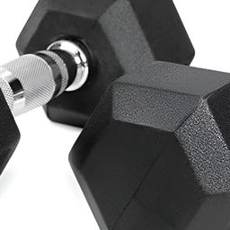 HackerX 2-Pcs Fixed Weight Hexagonal Rubber Dumbbell 10 kg-7
