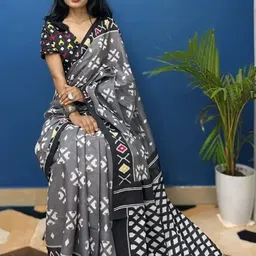 JAINICA Floral Pure Cotton Saree-picture-40