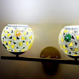 KINIS Gold-Toned & White Printed Metal Quirky Wall Lamp-0