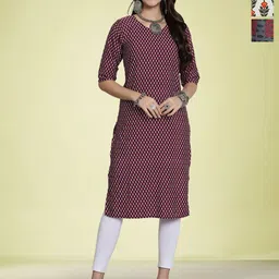 Moda Rapido Women Ethnic Motifs Printed Floral Crepe Kurta-image-67